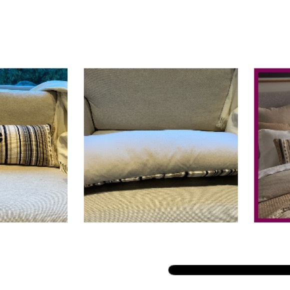 West Elm Striped Accent Pillow - Black, Brown, Cream - Picture 2 of 2